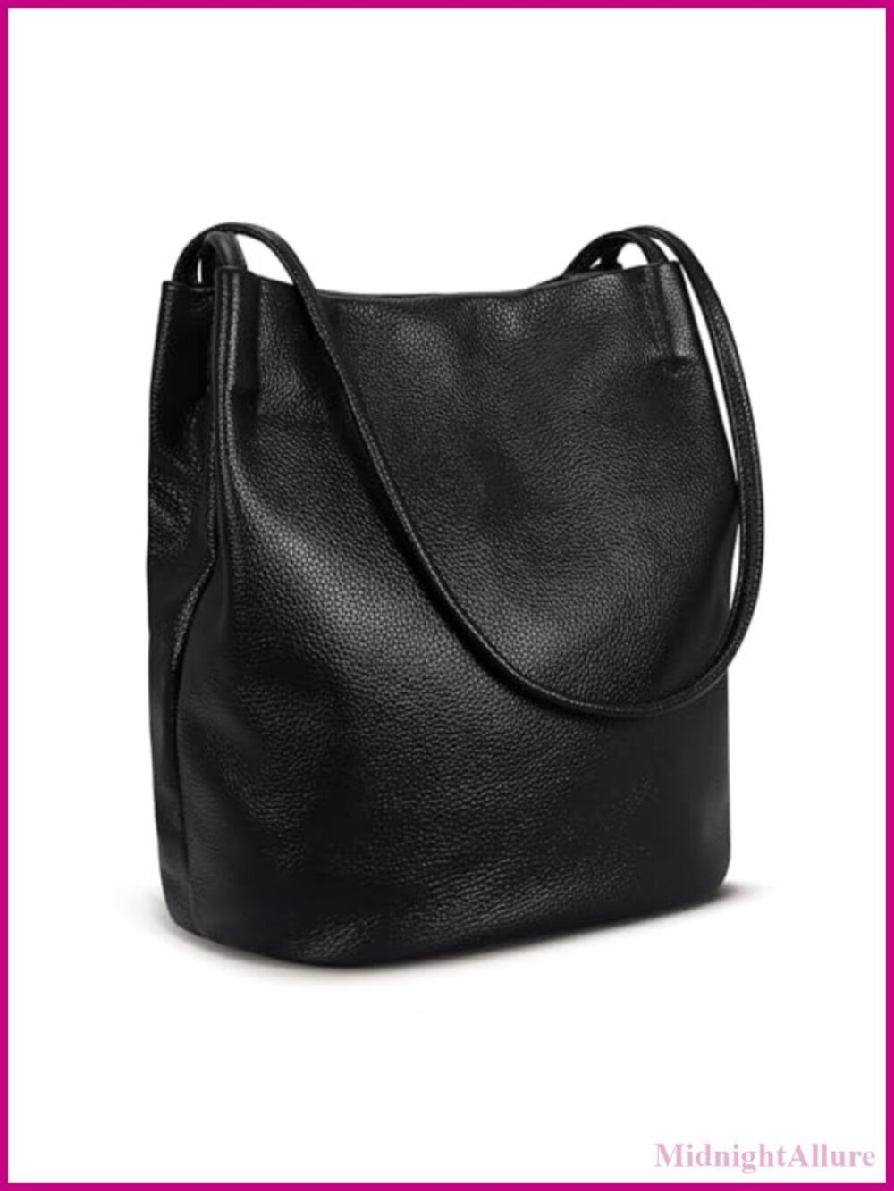 Genuine Leather Bucket Tote Hobo Shoulder Bag Large Handbag
